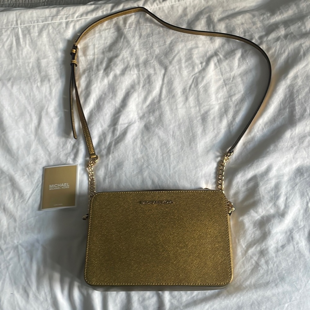 Metallic gold Michael Kors crossbody